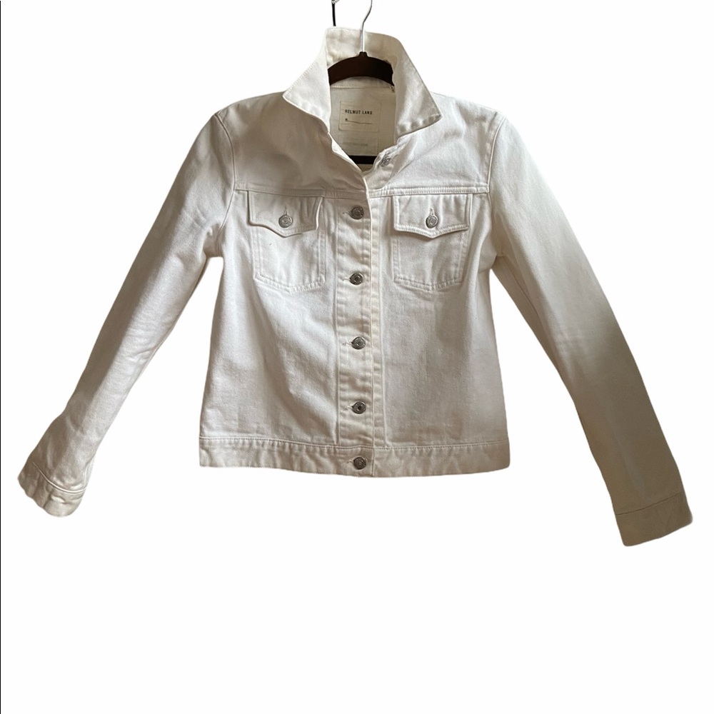 Helmut lang white denim jean jacket